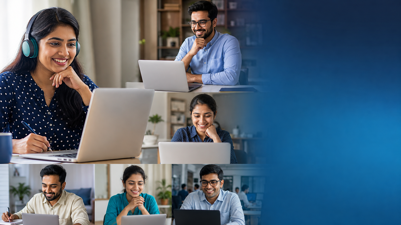 Learners joining flexible online sessions